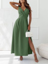 Γυναικείο μακρύ φόρεμα A1817 λαδί