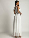 Γυναικείο μακρύ φόρεμα με τούλι 241209 άσπρο