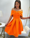 Γυναικείο φόρεμα με φιόγκο L8870 πορτοκαλί