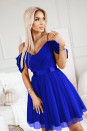 Γυναικείο φόρεμα με τούλι H4614 μπλε