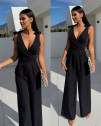 Γυναικεία κομψή ολόσωμη φόρμα A1608 μαύρη