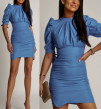 Γυναικείο εφαρμοστό φόρεμα 8743B γαλάζιο