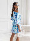 Γυναικείο χαλαρό φόρεμα A1840 μπλε
