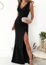 Γυναικείο μακρύ φόρεμα A1876 μαύρο