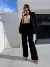 Γυναικείο σετ σακάκι και παντελόνι A1632 μαύρο