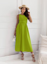 Γυναικείο μίντι φόρεμα με ζώνη 8860 ανοιχτό πράσινο