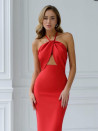 Γυναικείο εφαρμοστό φόρεμα L9005 κόκκινο