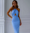 Γυναικείο εφαρμοστό φόρεμα L9005 γαλάζιο