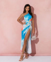 Γυναικείο φόρεμα σε ιριδίζοντα χρώματα L9008 μπλε