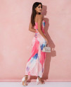 Γυναικείο φόρεμα σε ιριδίζοντα χρώματα L9008 ροζ