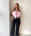 Γυναικείο μπουστάκι με φιόγκο 24055 ροζ