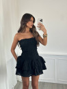 Γυναικείο στράπλες φόρεμα VTR1303 μαύρο