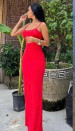 Γυναικείο εφαρμοστό φόρεμα 24049 κόκκινο