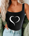 Γυναικείο αμάνικο μπλουζάκι heart 40006 μαύρο