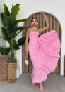 Γυναικείο μακρύ φόρεμα H4654 ροζ