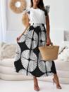 Γυναικείο φόρεμα με print K6479 μαύρο