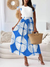 Γυναικείο φόρεμα με print K6479 μπλε