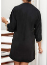 Γυναικείο κοντό φόρεμα με εντυπωσιακή λαιμόκοψη J90008 μαύρο