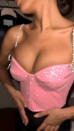 Γυναικείο μπουστάκι με γκλίτερ 33055 ροζ