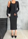 Γυναικείο πουκάμισο φόρεμα και ζακέτα 338523 μαύρη