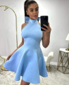 Γυναικείο φόρεμα με φιόγκο 9024 γαλάζιο