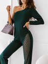 Γυναικεία εντυπωσιακή ολόσωμη φόρμα 6988 σκούρο πράσινο
