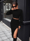 Γυναικείο σετ μπλούζα και φούστα AR3037 μαύρο