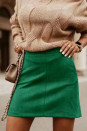 Γυναικεία βελούδινη φούστα A6772 πράσινο