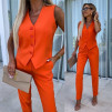 Γυναικείο σετ γιλέκο και παντελόνι A1648 πορτοκαλί