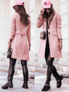 Γυναικείο κομψό παλτό K61523 ροζ