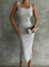 Γυναικείο φόρεμα με σκίσιμο 9712120 γκρι
