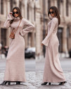 Γυναικείο μακρύ φόρεμα με ζιβάγκο K6000 μπεζ