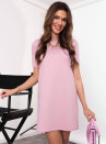 Γυναικείο μονόχρωμο φόρεμα A0987 ροζ