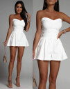 Γυναικεία κοντή στράπλες ολόσωμη φόρμα 25678 άσπρη