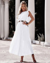 Γυναικείο μακρύ φόρεμα A0990 άσπρο