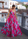 Γυναικείο μακρύ φόρεμα με σκίσιμο 309304