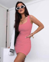 Γυναικείο εφαρμοστό φόρεμα AR686 ροζ