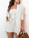 Γυναικείο σετ σακάκι και ολόσωμη φόρμα K23230 άσπρο
