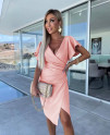 Γυναικείο φόρεμα κρουαζέ K5825 ροζ