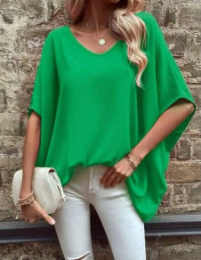 Γυναικεία χαλαρή μπλούζα K5586 πράσινη