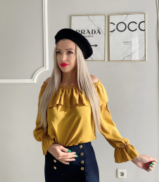 Γυναικεία μπλούζα με ανοιχτό ντεκολτέ 6750 κίτρινο