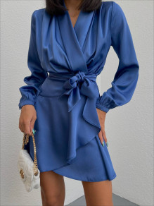 Γυναικείο ριχτό κρουαζέ φόρεμα 3268 μπλε