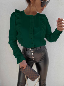 Γυναικείο εντυπωσιακό πουκάμισο 6941 σκούρο πράσινο