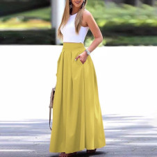 Γυναικεία μακριά φούστα 5002 κίτρινη