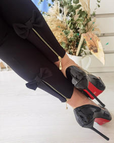 Γυναικείο παντελόνι με φιόγκο 2514 μαύρο