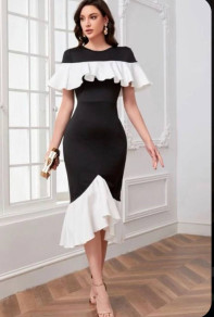 Γυναικείο ασπρόμαυρο φόρεμα 1732