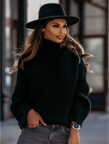 Γυναικείο μοντέρνο πουλόβερ 00787 μαύρο