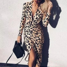 Γυναικείο φόρεμα με leopard print 2564
