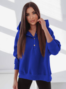 Γυναικεία μπλούζα με κουκούλα 6655 μπλε