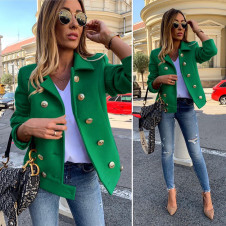 Γυναικείο κοντό εντυπωσιακό παλτό 3812 πράσινο